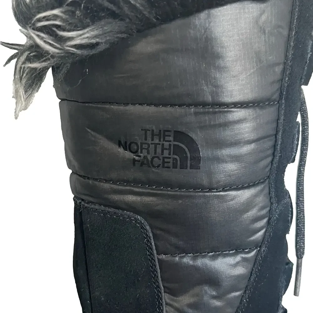 The North Face Womens Nuptse Purna Winter Boots Faux Fur Trim Black Size 8.5